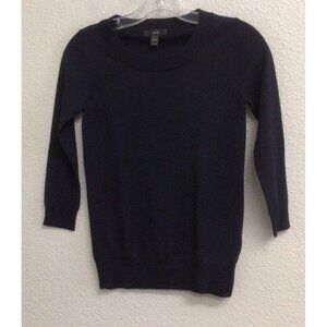 J. Crew Blue 3/4 Sleeve 100% Merino Wool Sweater PXXS Petite